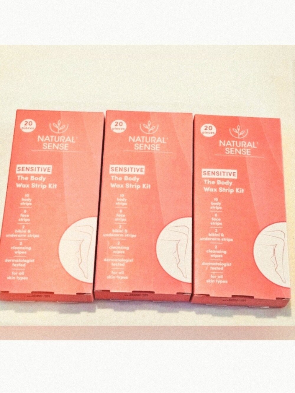 NWT 》3×《 NATURAL SENSE THE BODY WAX STRIPS KIT 20pcs/each!